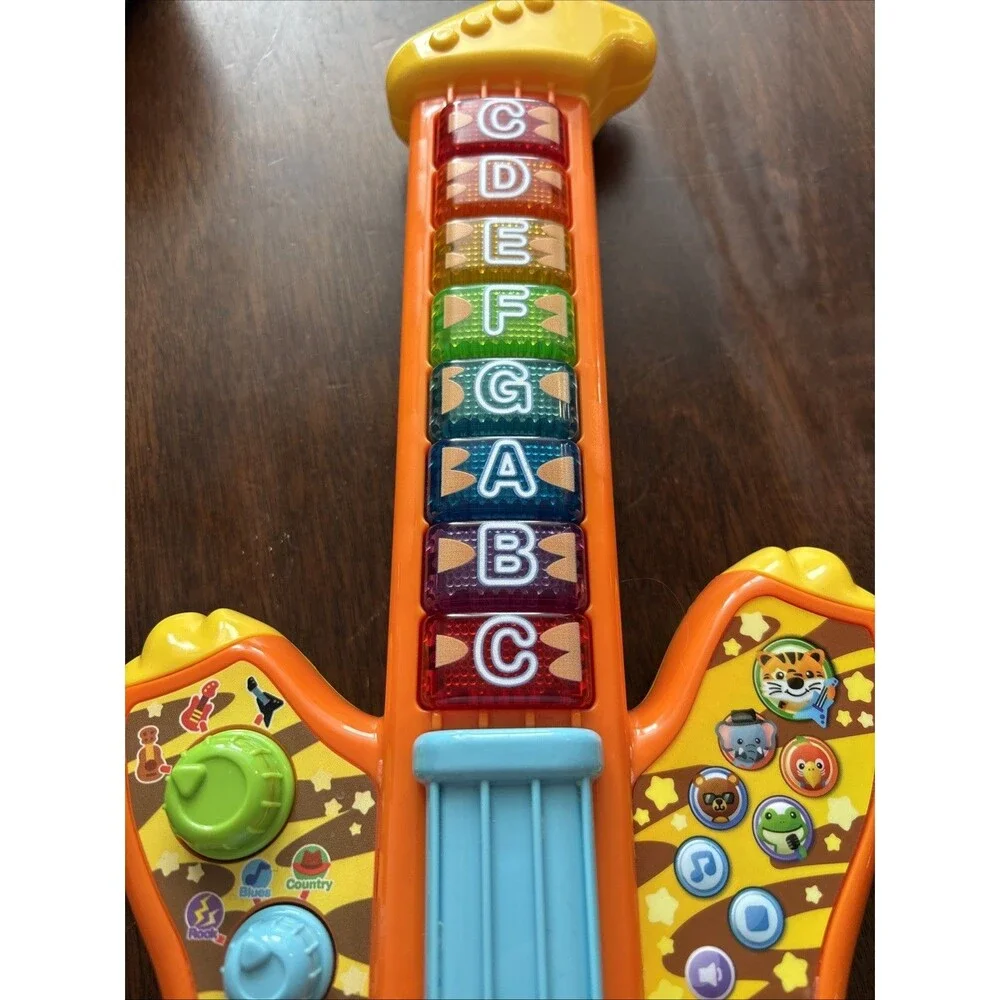 VTech Zoo Jamz Tiger Rock Guitar Musical Instrument Lights Sounds Learning Toy